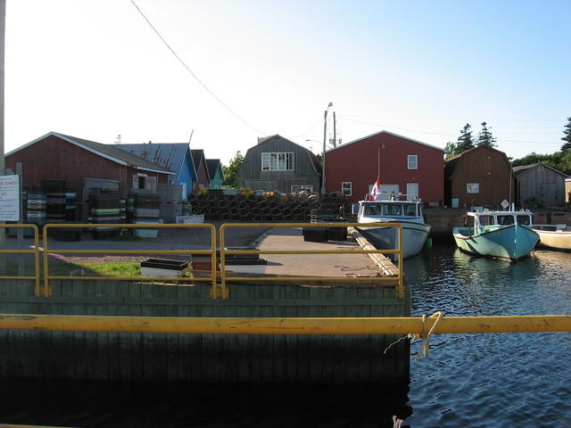 Lobster traps stacked at Malpeque