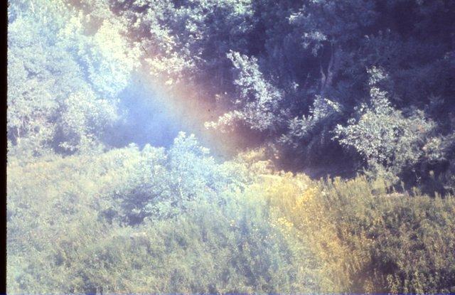 Rainbow from waterfall at Letchworth State Park