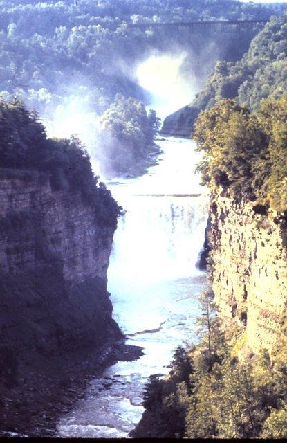 Waterfall at Letchworth State Park - Can see mist from another waterfall