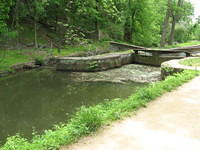 Closed gate at entry to Lock #18.  Flume is at left.