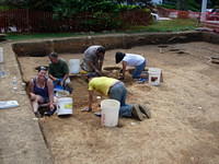 Starting to excavate feature 25 (building foundation)