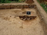 Feature 26 - the oven half excavated